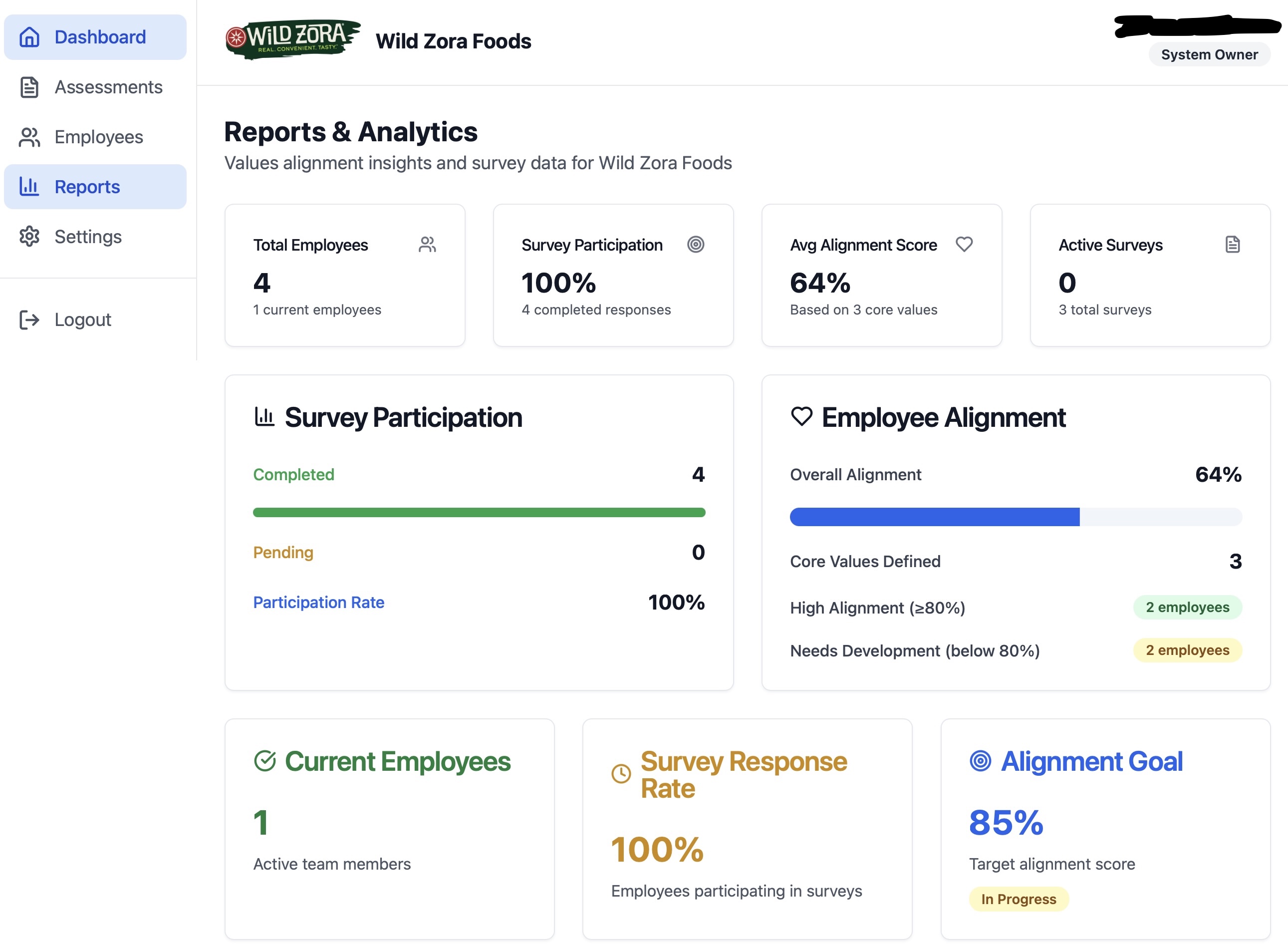 Comprehensive analytics and reports dashboard